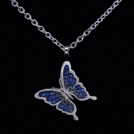 MASAMI Swallowtail Butterfly Blue Spinel Pendant