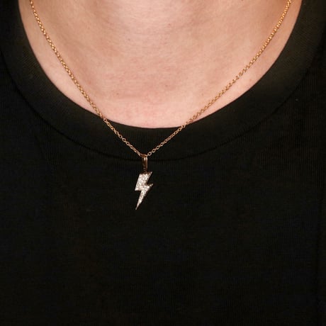 K18 Lightning Bolt   Diamond Pendant Top