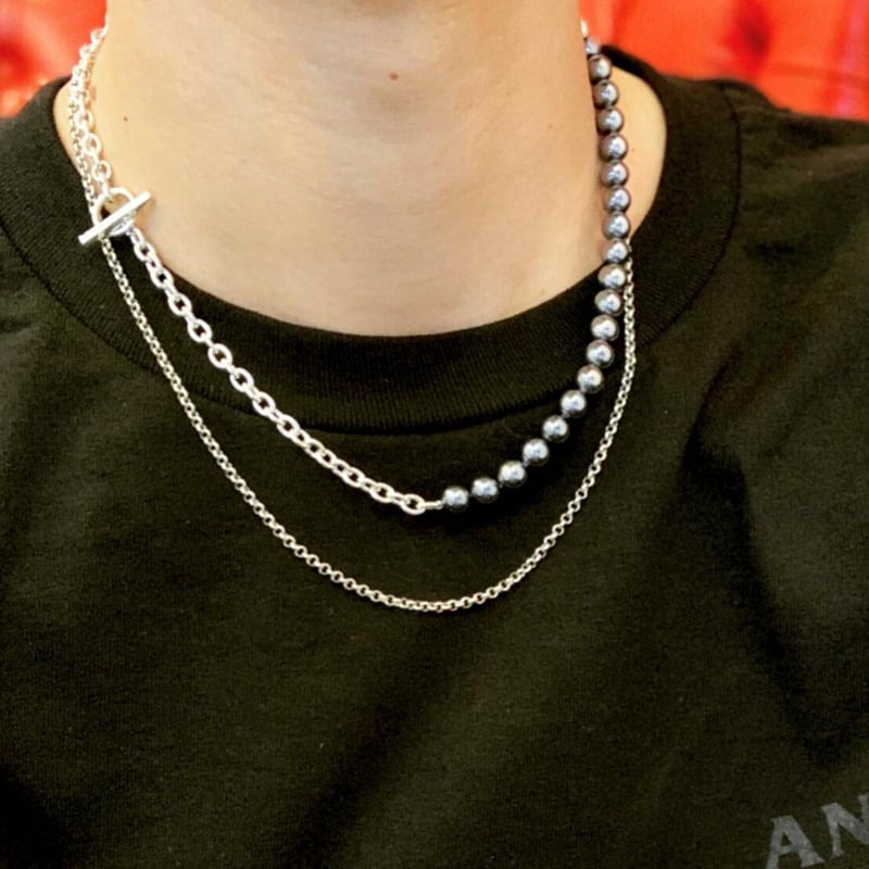 フランス発 ☆LaCoqueFrancaise☆ Iris パールチェーン: Black Black Pearl Necklace | LUXIS JEWELRY