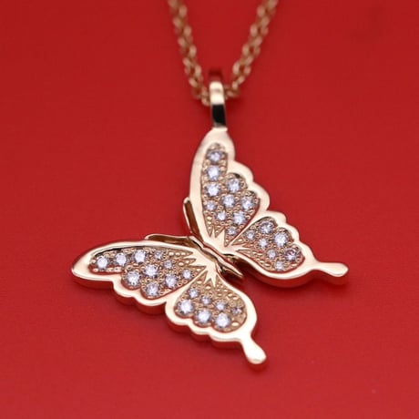 K18 MASAMI Swallowtail Butterfly  Diamond Pendant