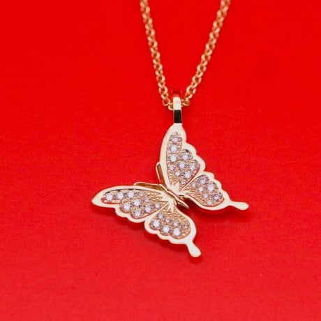 K18 MASAMI Swallowtail Butterfly  Diamond Pendant