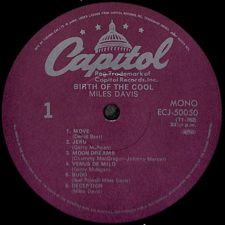 マイルス・デイヴィス / クールの誕生 [※国内盤,品番:ECJ-50050］(LPレコード)