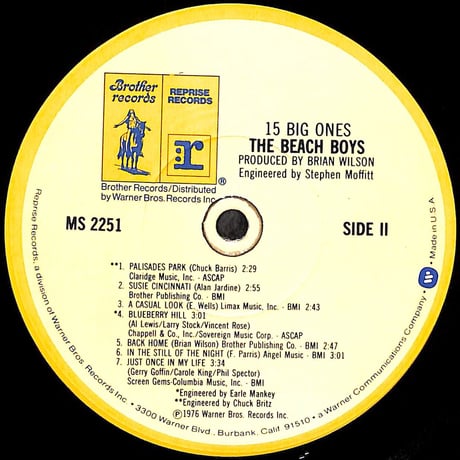 ザ・ビーチ・ボーイズ /  15 Big Ones [※輸入盤,生産国:US,品番:MS 2251］(LPレコード)
