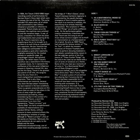 アート・テイタム / The Tatum Solo Masterpieces Vol. 8 [※輸入盤,生産国:Germany,品番:2310 793］(LPレコード)