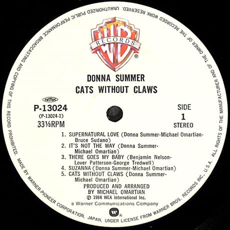 ドナ･サマー / キャッツ・ウィズアウト・クロウズ [※国内盤,品番:P-13024］(LPレコード)
