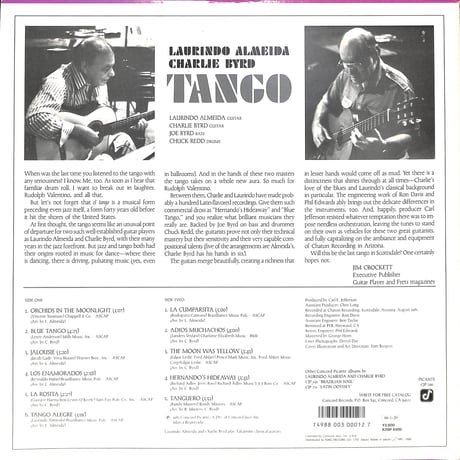 ローリンド・アルメイダ&チャーリー･バード / タンゴ [※国内盤,品番:K26P-6400］(LPレコード)