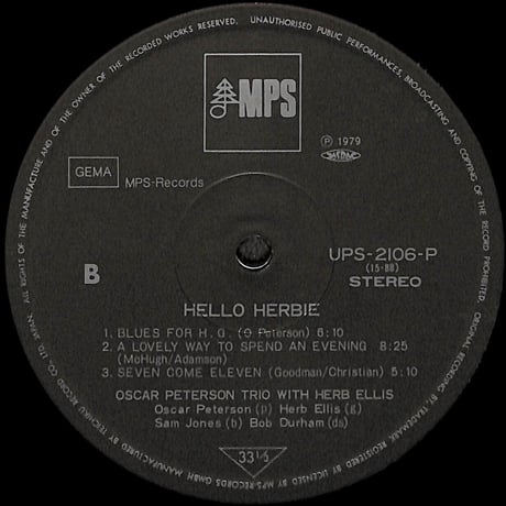 オスカー・ピーターソンとハーブ・エリス / ハロー・ハービー [※国内盤,品番:UPS-2106-P］(LPレコード)