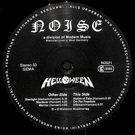 ハロウィン / Helloween [※輸入盤,生産国:Germany,品番:N0021］(LPレコード)