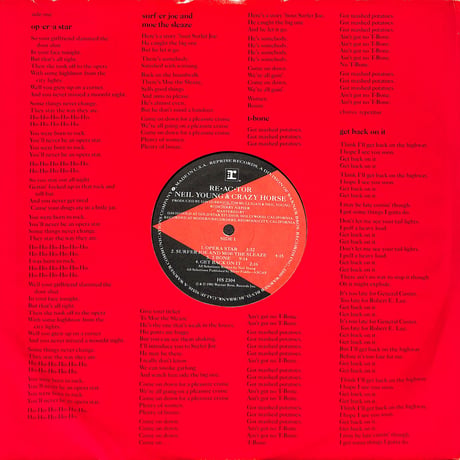 ニール・ヤング&クレイジー・ホース / Re•ac•tor [※輸入盤,生産国:US,品番:HS 2304］(LPレコード)