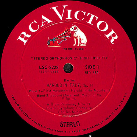 Berlioz:Harold In Italy [※輸入盤,生産国:US,品番:LSC-2228］(LPレコード)