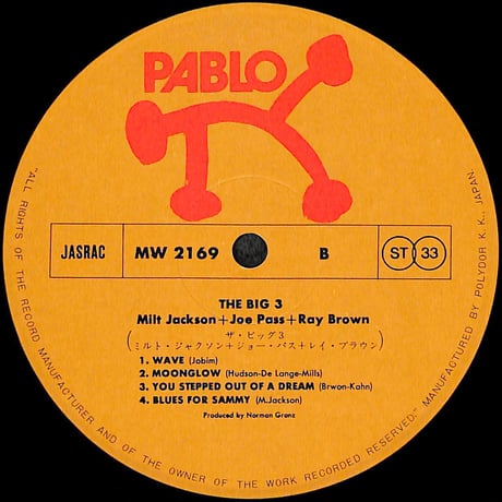 ミルト・ジャクソン,ジョー・パス,レイ・ブラウン / ザ・ビッグ3 [※国内盤,品番:MW 2169］(LPレコード)