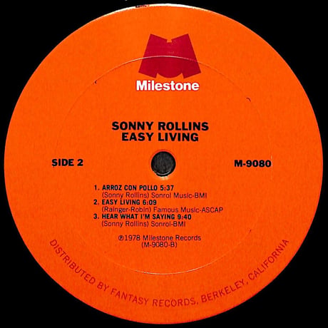 ソニー・ロリンズ / Easy Living［※輸入盤,生産国:US,品番:M-9080］(LPレコード)