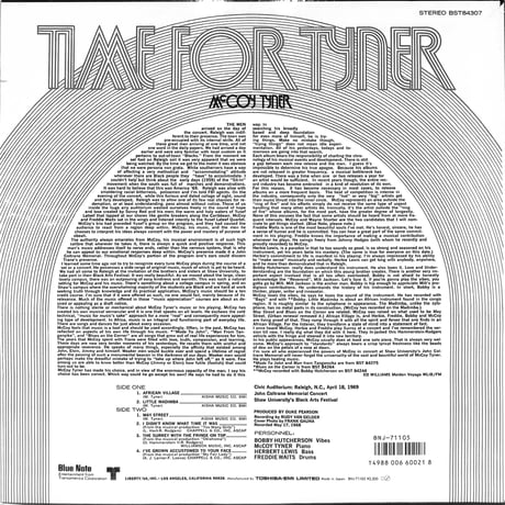 マッコイ・タイナー / Time For Tyner（LPレコード）
