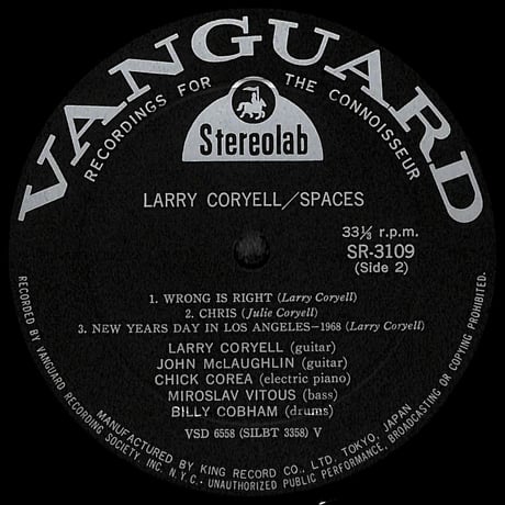 ラリー・コリエル / スペイセス [※国内盤,品番:SR 3109］(LPレコード)