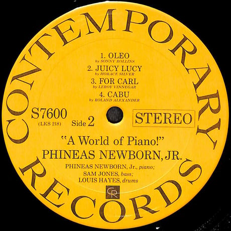 フィニアス・ニューボーン・ジュニア / A World Of Piano ! [※輸入盤,生産国:US,品番:S7600］(LPレコード)
