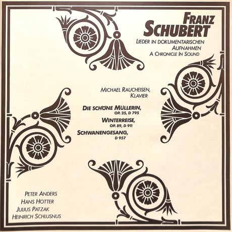 ペーター・アンダース / Schubert:Lider In Dokument Arischen Aufnahmen [※輸入盤,生産国:Germany,品番:23 570,3枚組］(LPレコード)
