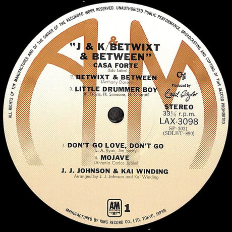 J.J.ジョンソン&カイ・ウィンディング / Betwixt & Between [※国内盤,品番:LAX 3098］(LPレコード)