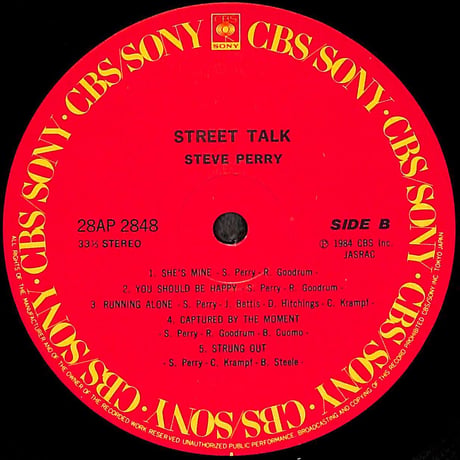 スティーヴ・ペリー / ストリート・トーク [※国内盤,品番:28AP 2848］[スティーヴ・ペリー特製ステッカー付き](LPレコード)