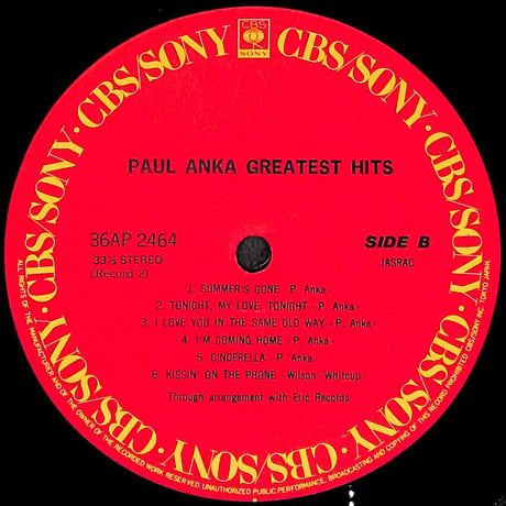 ポール･アンカ / グレイテスト・ヒッツ [※国内盤,品番:36AP 2463～4,2枚組］(LPレコード)