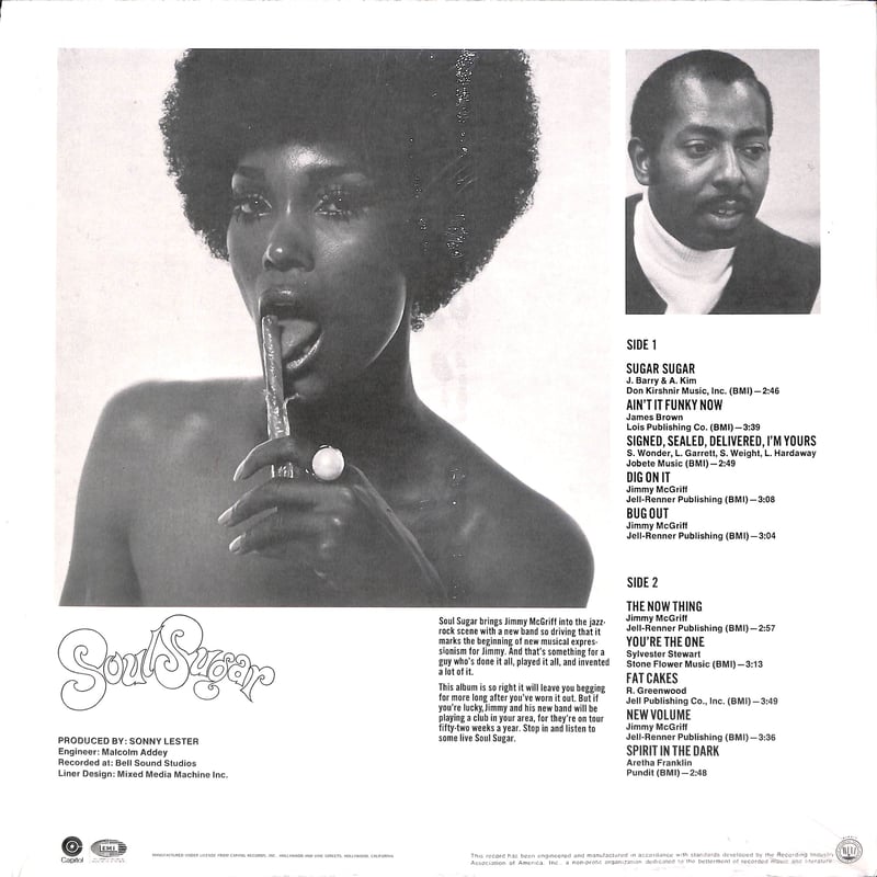 ジミー・マクグリフ / Soul Sugar [※輸入盤,生産国:US,品番:ST-616］(