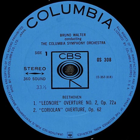 ブルーノ・ワルター / Bruno Walter Conducts Beethoven and Wagner [※国内盤,品番:OS-308］(LPレコード)
