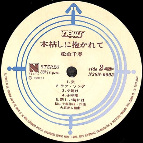 松山千春 / 木枯しに抱かれて [※国内盤,品番:N28N0003］ (LPレコード)
