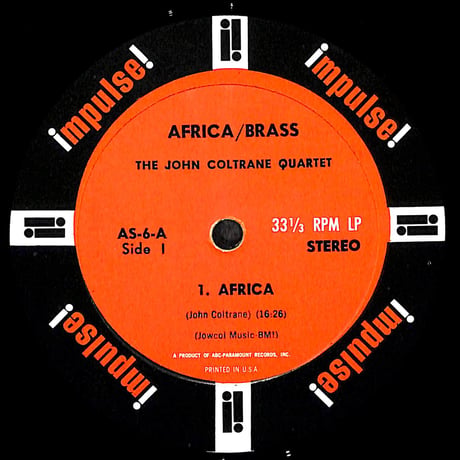 ジョン・コルトレーン / Africa/Brass [※輸入盤,生産国:US,品番:A-6］(LPレコード)