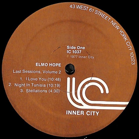 エルモ・ホープ / Last Sessions Vol.2［※輸入盤,生産国:US,品番:IC 1037］(LPレコード)