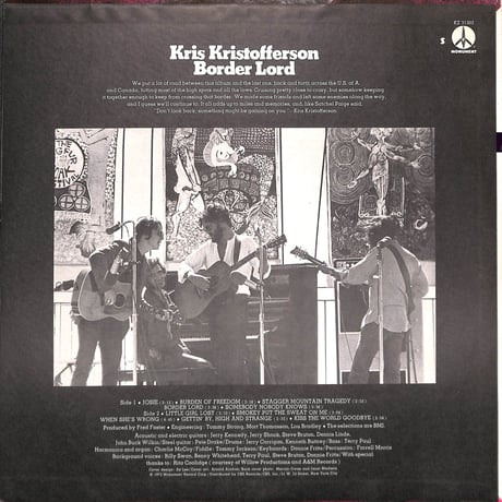 クリス・クリストファーソン / Border Lord [※輸入盤,生産国:US,品番:KZ 31302］(LPレコード)