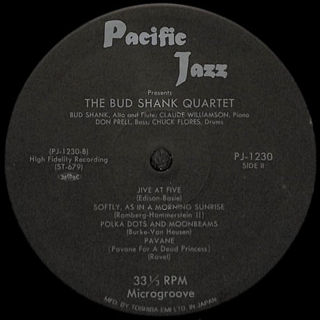 Bud Shank Quartet Featuring Claude Williamson [※国内盤,品番:PJ-1230］(LPレコード)