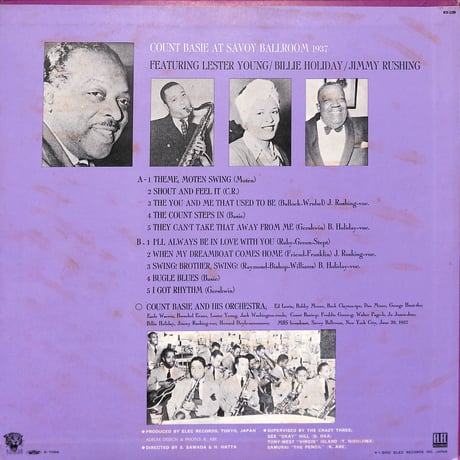 カウント・ベイシー / Count Basie At Savoy Ballroom 1937 [※国内盤,品番:KV-109］(LPレコード)
