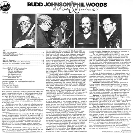 バド・ジョンソン フィル・ウッズ / The Ole Dude & The Fundance Kid (USオリジナル)（LPレコード）