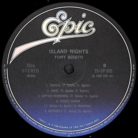 トニー･シュート / アイランド･ナイト [※国内盤,品番:25・3P-205］(LPレコード)