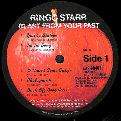 リンゴ・スター / Blast From Your Past [※国内盤,品番:EAS-80403］(LPレコード)