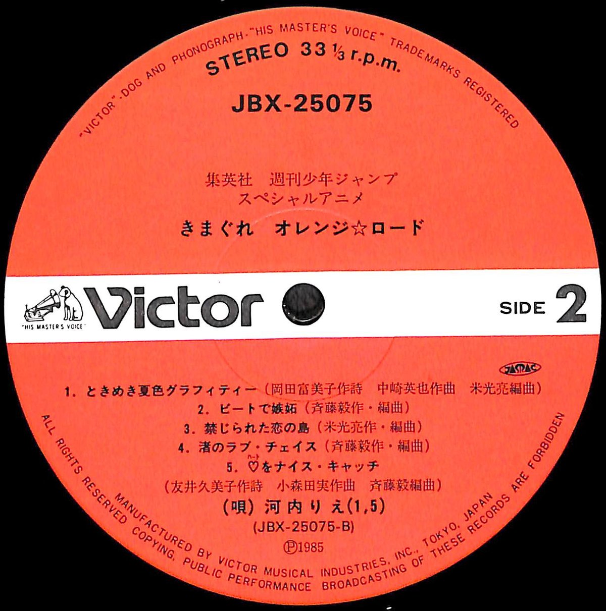 きまぐれオレンジ☆ロード [※国内盤,品番:JBX-25075］(LPレコード