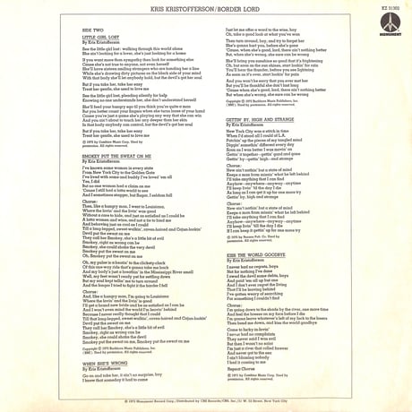 クリス・クリストファーソン / Border Lord [※輸入盤,生産国:US,品番:KZ 31302］(LPレコード)