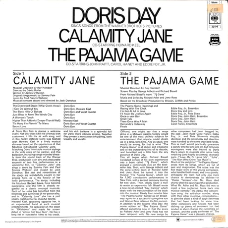 Doris Day Sings Songs From Calamity Jane & The Pajama Game [※輸入盤,生産国:UK,品番:CBS 32196］(LPレコード)