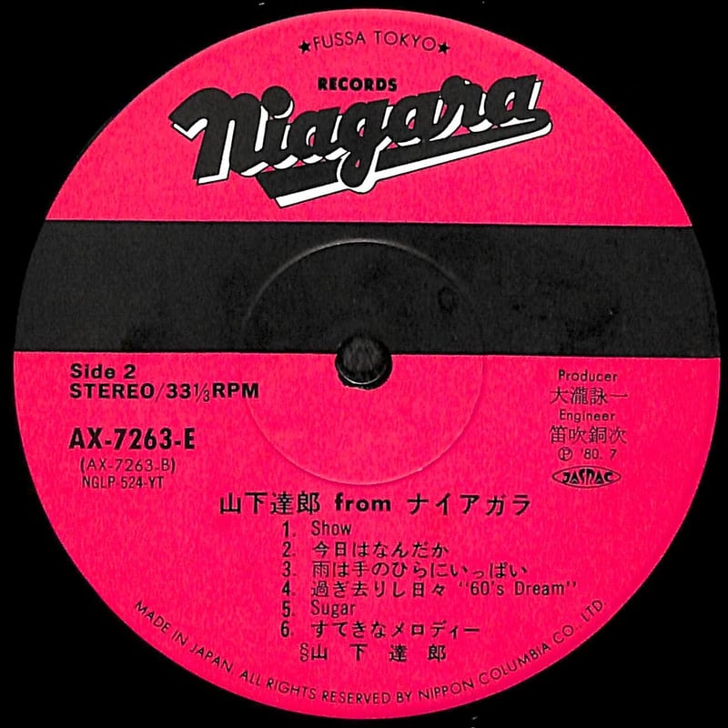 山下達郎 / 山下達郎 From ナイアガラ［※国内盤,品番:AX-7263-E］(LP