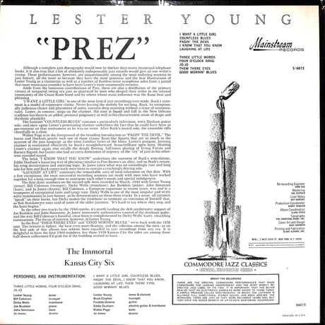 レスター・ヤング / Prez [※輸入盤,生産国:US,品番:56012］(LPレコード)