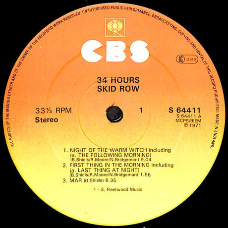 スキッド・ロウ / 34 Hours [※輸入盤,生産国:UK,品番:64411］(LPレコード)