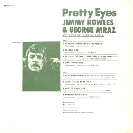 ジミー・ロウルズ&ジョージ・ムラーツ / Pretty Eyes [※国内盤,品番:KUX-24-G］(LPレコード)
