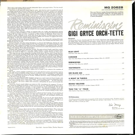 ジジ・グライス Gigi Gryce / Reminiscin（LPレコード）