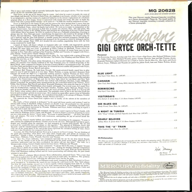 ジジ・グライス Gigi Gryce / Reminiscin（LPレコード） | Books
