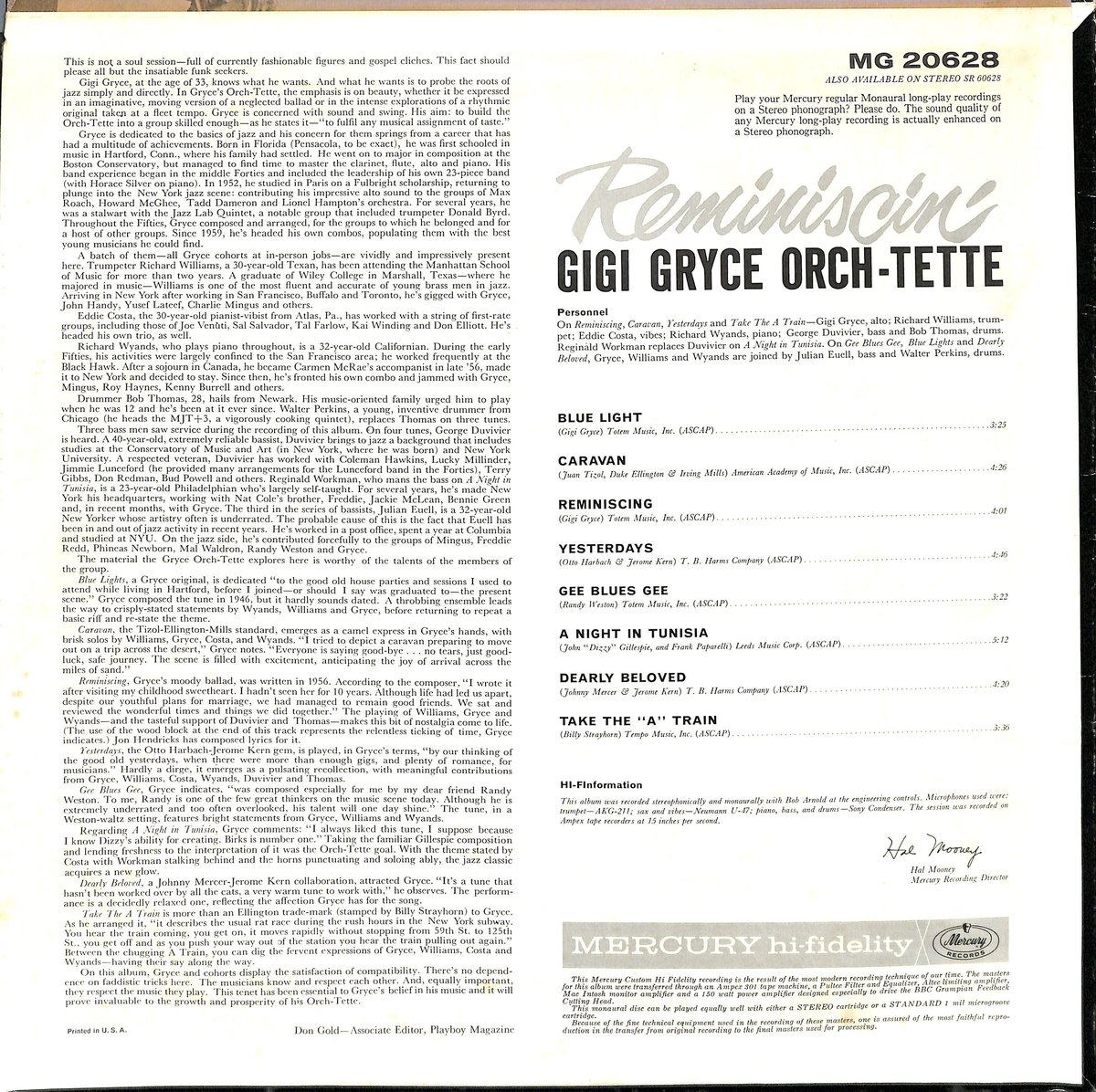 ジジ・グライス Gigi Gryce / Reminiscin（LPレコード） | Books
