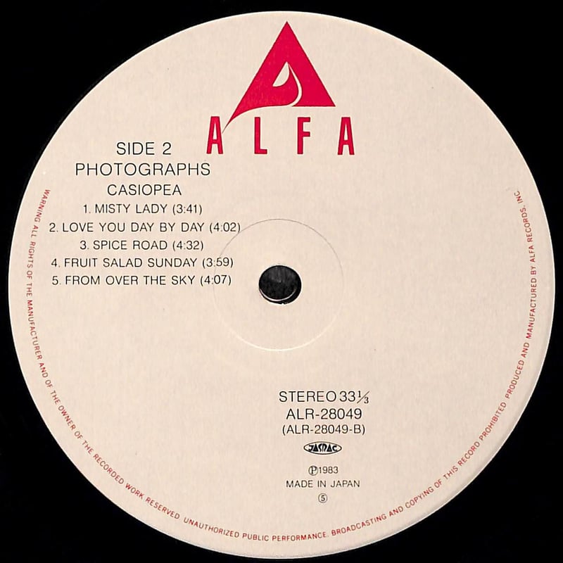 カシオペア / フォトグラフス［※国内盤,品番:ALR-28049］(LPレコード