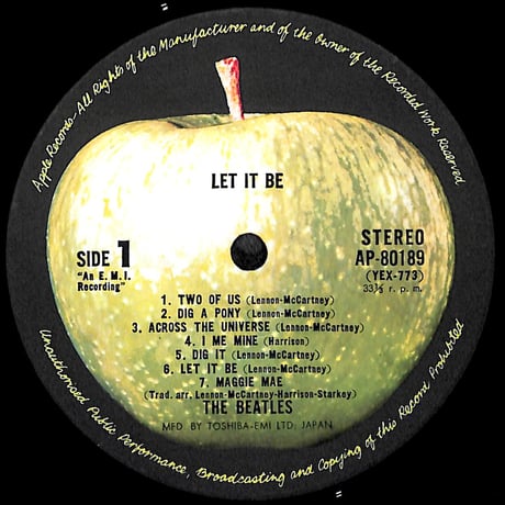 ビートルズ / レット・イット・ビー [※国内盤,品番:AP-80189］(LPレコード)