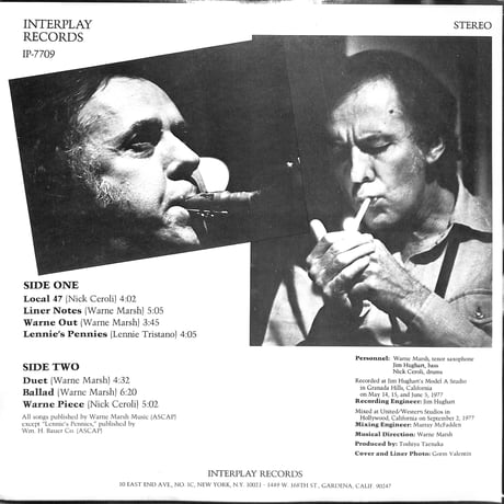 ウォーン・マーシュ /  Warne Out (1977 USプレス)（LPレコード）