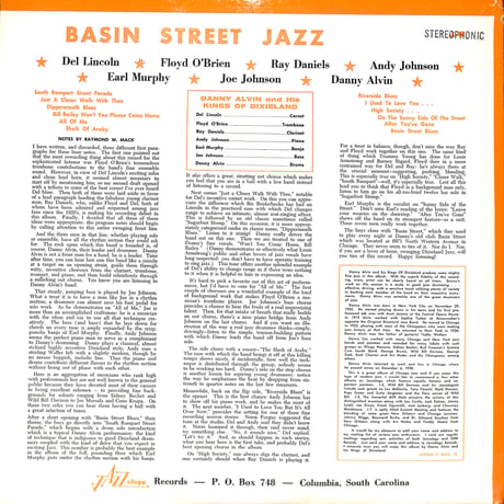 Danny Alvin And His Kings Of Dixieland / Basin Street Jazz [※輸入盤,生産国:US,品番:J-8］(LPレコード)