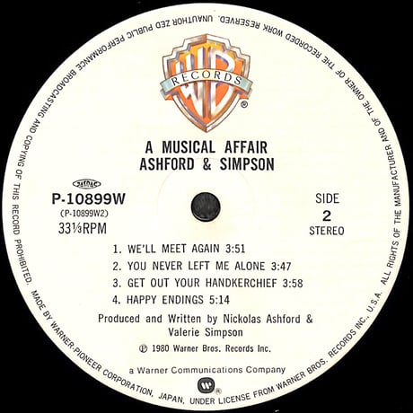 アシュフォード&シンプソン / A Musical Affair [※国内盤,品番:P-10899W］(LPレコード)