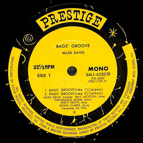 マイルス・デイビス / バグス・グルーヴ [※国内盤,品番:SMJ-6520(M)］(LPレコード)